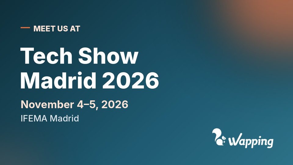 Tech Show Madrid 2026 | Wapping Wapping "Meet us at" poster for Tech Show Madrid 2026, November 4–5 at IFEMA Madrid