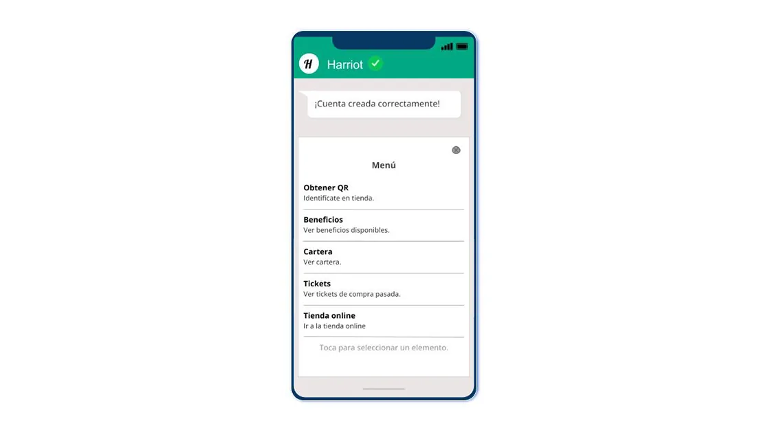 Creacion cuenta cliente en whatsapp para retail